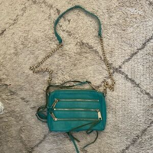 Rebecca Minkoff Teal Crossbody Bag with Gold Accents